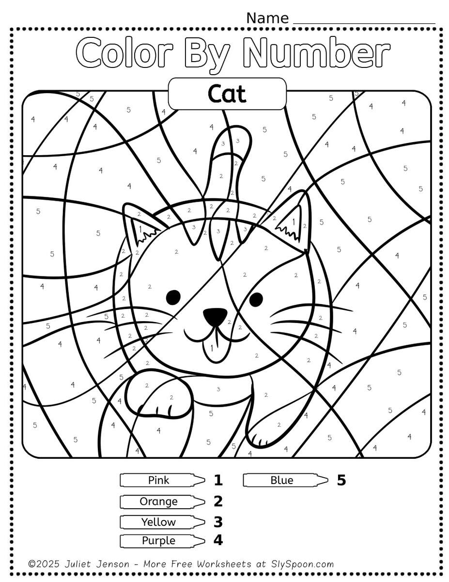 10 Free Printable Cat Themed Color By Number Pages For Kids Sly Spoon 10 Free Printable Cat Themed Color By Number Pages For Kids Sly Spoon
