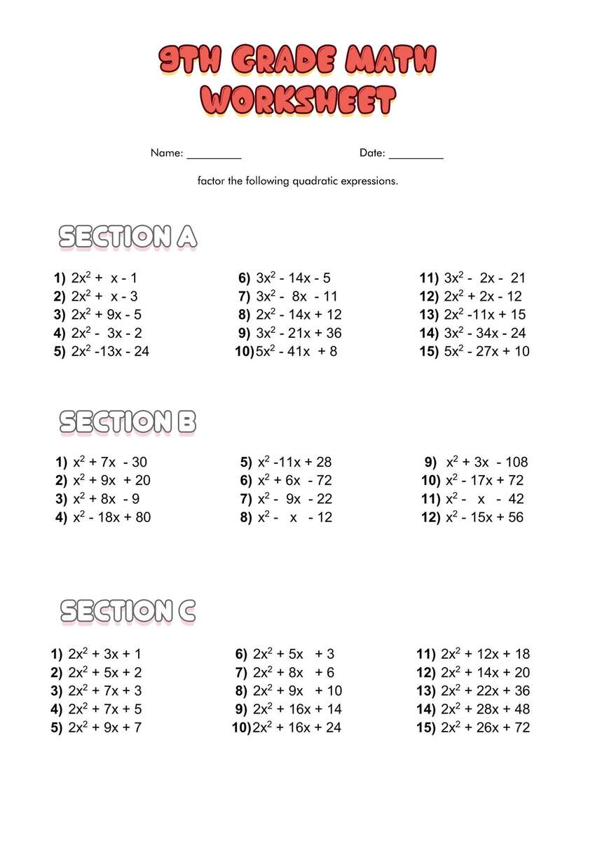 10 Printable Math Worksheets Worksheets Library Free Printable 9th Grade Math Review Worksheet