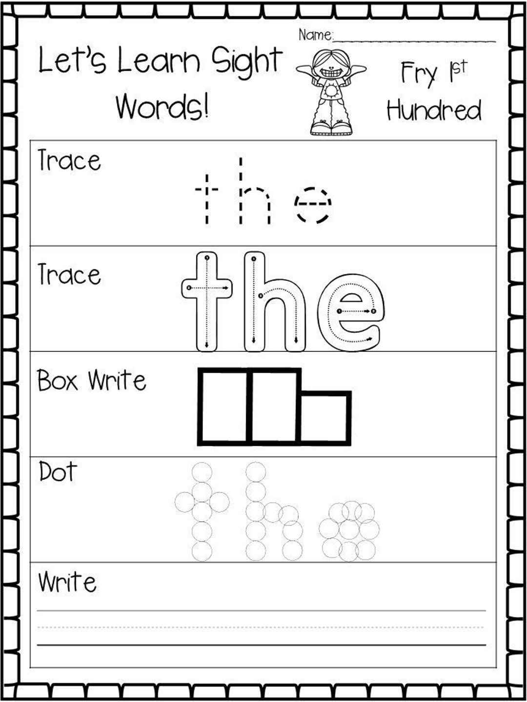 100 Printable Let S Learn Fry 1st Hundred Sight Words Worksheets Kindergarten 1st Grade Handwriting And Spelling Activity Etsy Denmark 100 Printable Let S Learn Fry 1st Hundred Sight Words Worksheets Kindergarten 1st Grade Handwriting And Spelling Activity Etsy Denmark