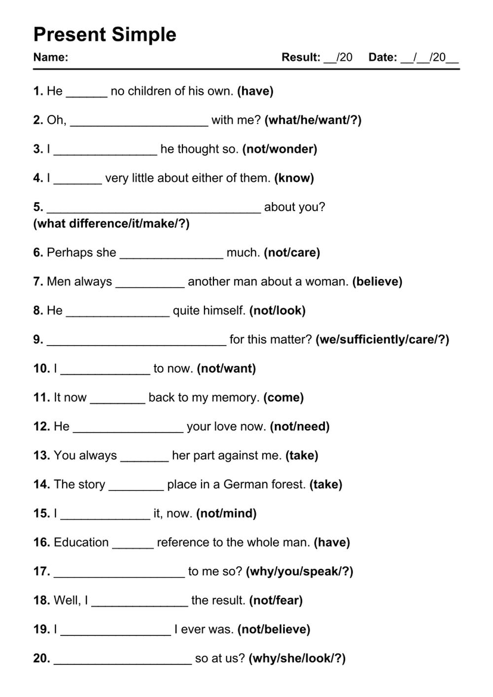101 Present Simple PDF Worksheets With Answers Grammarism 101 Present Simple PDF Worksheets With Answers Grammarism