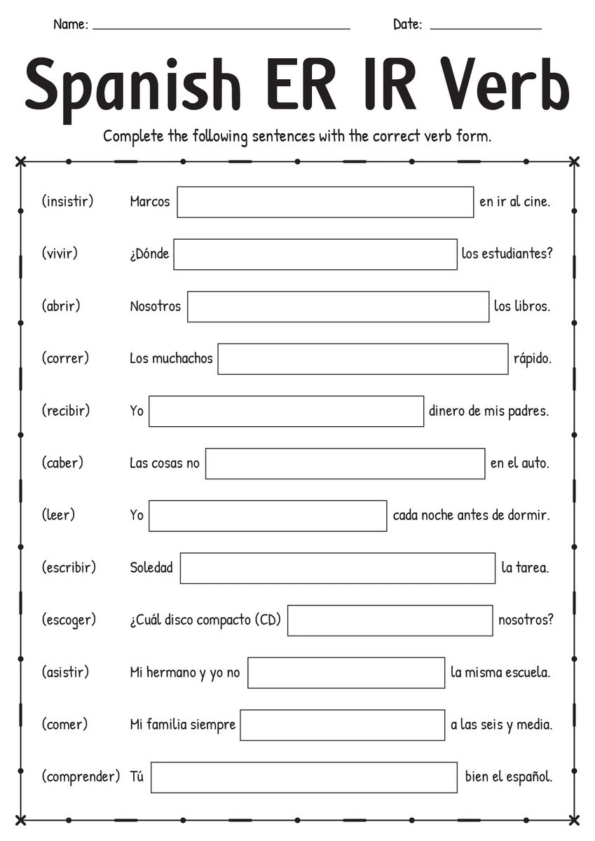 12 Conjugation Present Tense Verb Worksheet Free PDF At Worksheeto 12 Conjugation Present Tense Verb Worksheet Free PDF At Worksheeto