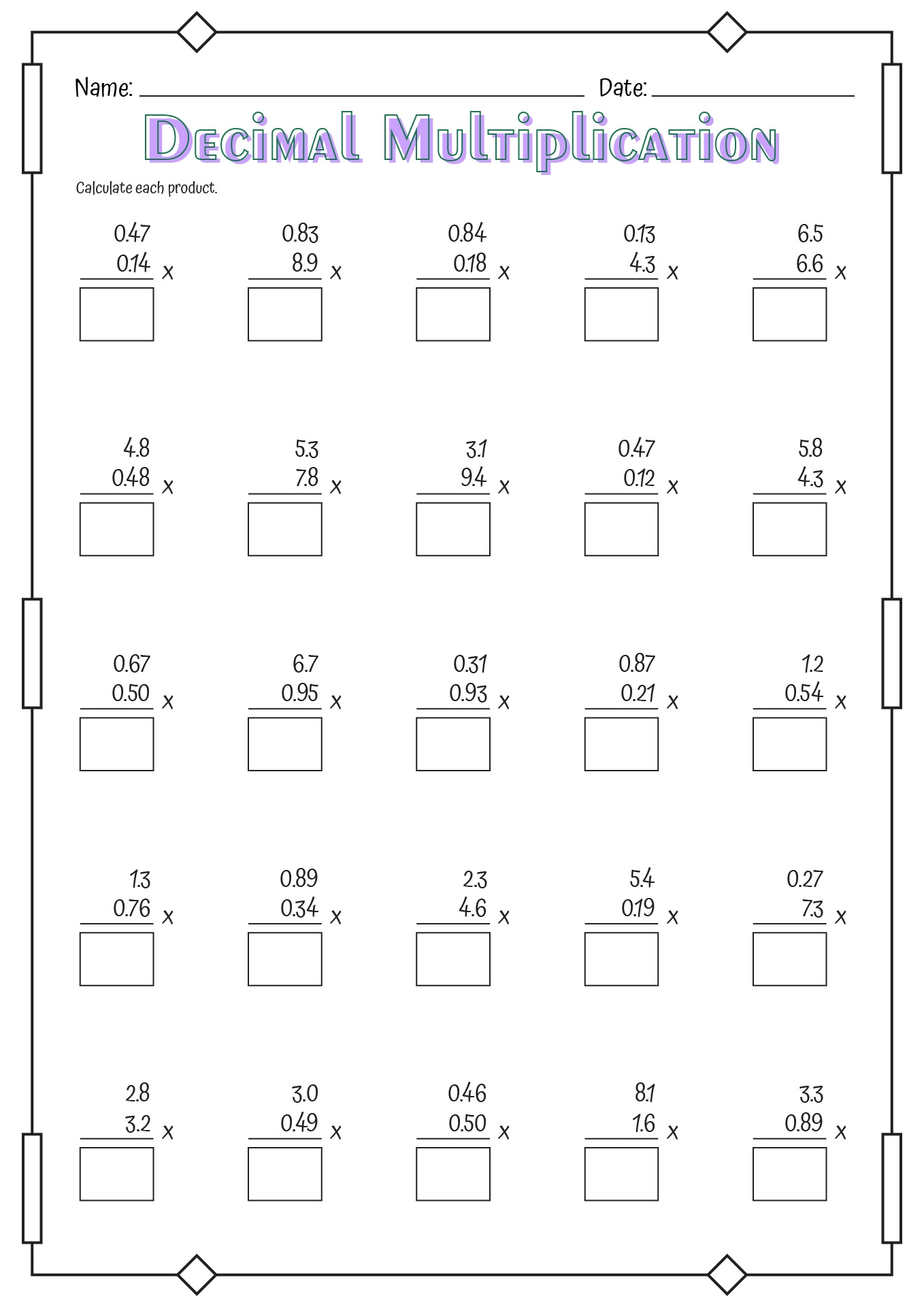 12 Multiplying Decimals Worksheet Free PDF At Worksheeto
