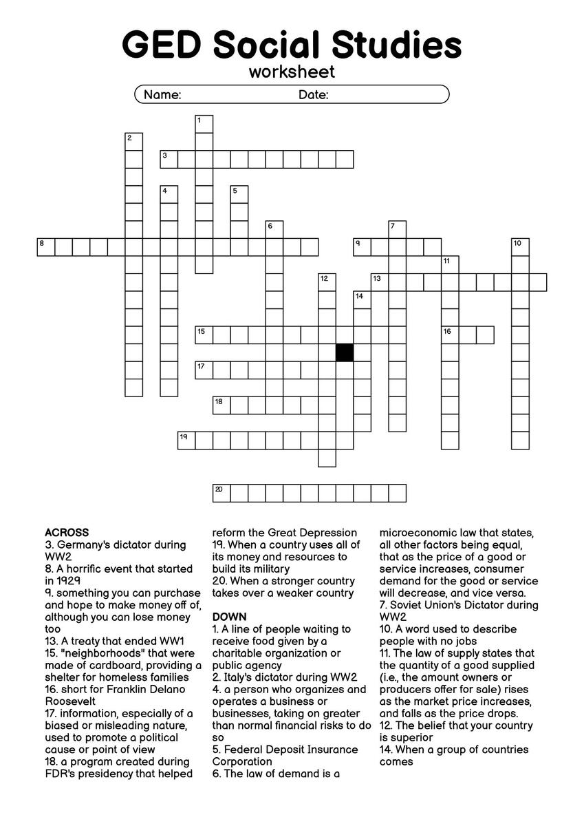 12 Printable GED Social Studies Worksheets Free PDF At Worksheeto