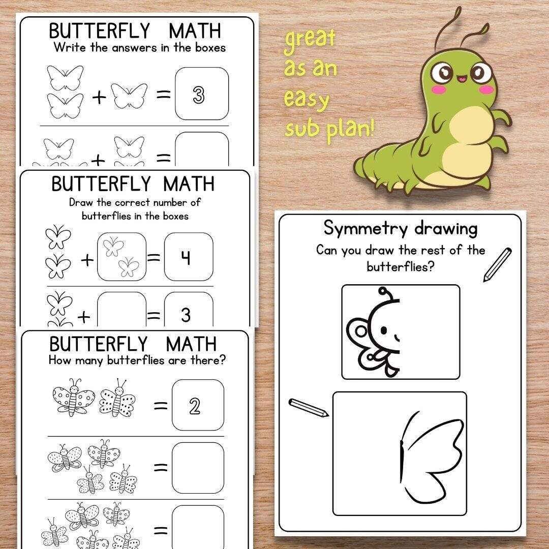 16 Pages Of Caterpillar And Butterfly Themed Printables Math English And Art Made By Teachers 16 Pages Of Caterpillar And Butterfly Themed Printables Math English And Art Made By Teachers