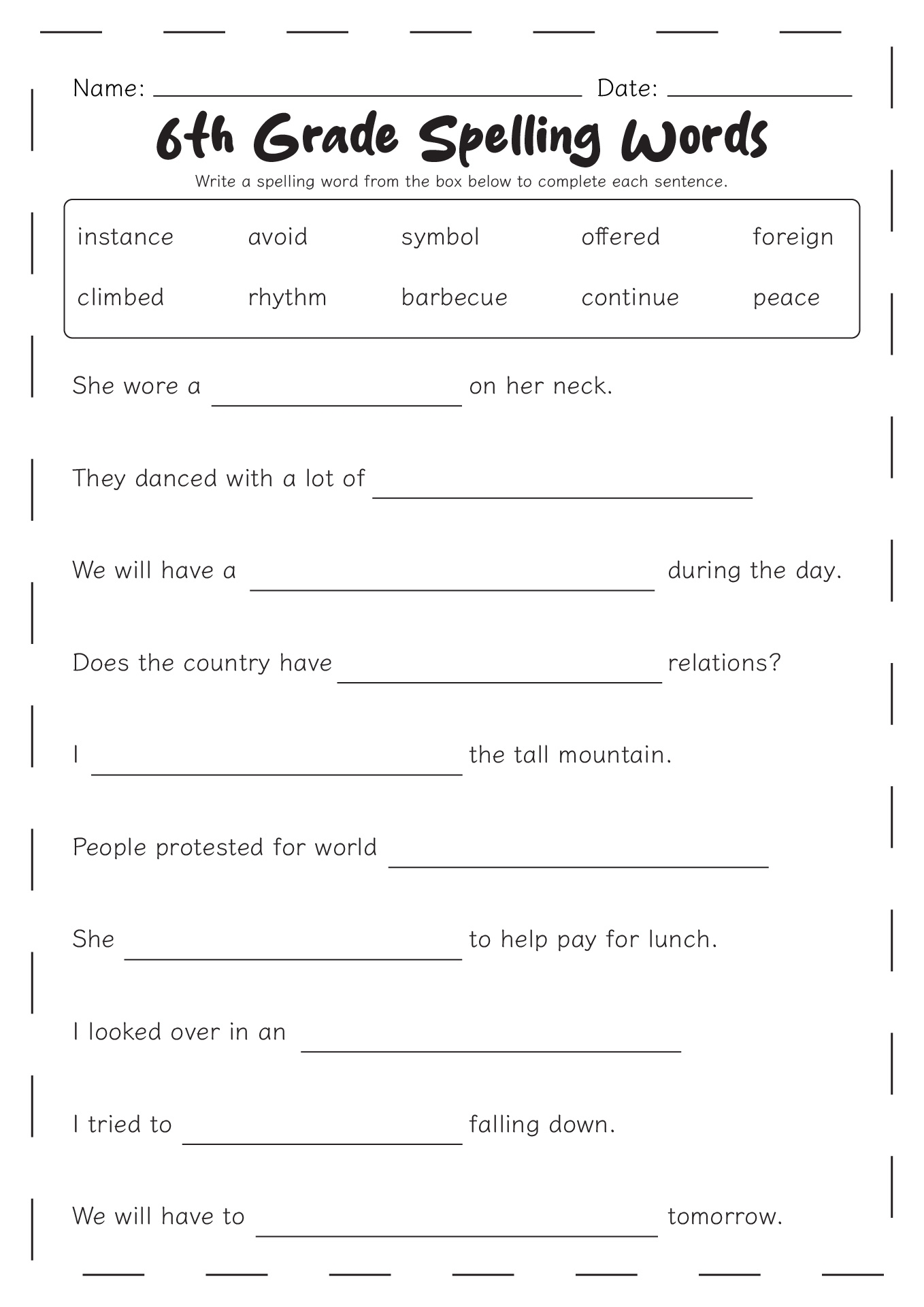 17 Sixth Grade Spelling Words Worksheets Free PDF At Worksheeto 8 Printable Second Grade Writing Spelling Worksheets Spelling Test Etsy