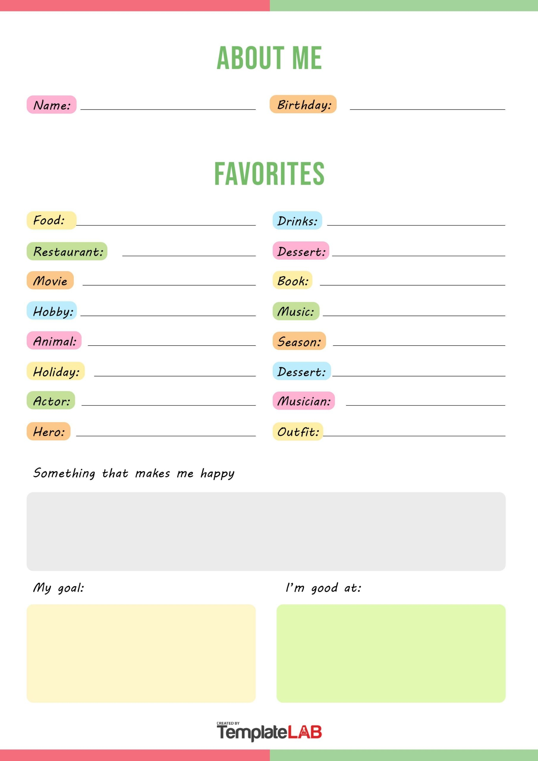 19 Printable All About Me Templates FREE TemplateLab 19 Printable All About Me Templates FREE TemplateLab
