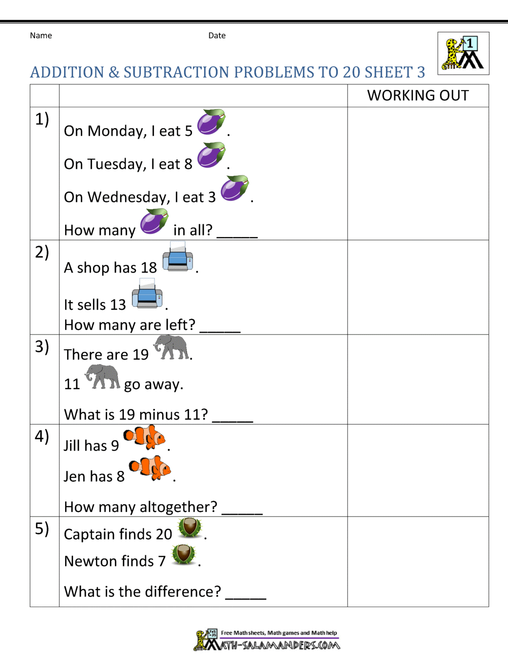 1st Grade Word Problems Mixed Addition Subtraction Worksheets For Free ArgoPrep