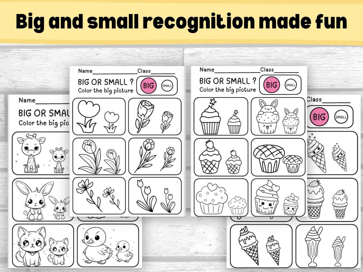 20 Page Size Sorting Worksheets For Preschool And Kindergarten Kids Big And Small Object Comparison Matching And Coloring Activities Etsy Canada 20 Page Size Sorting Worksheets For Preschool And Kindergarten Kids Big And Small Object Comparison Matching And Coloring Activities Etsy Canada