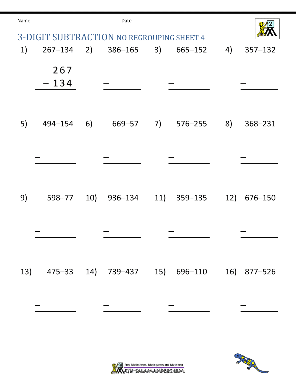 3 Digit Subtraction Worksheets 3 Digit Subtraction Worksheets Superstar Worksheets