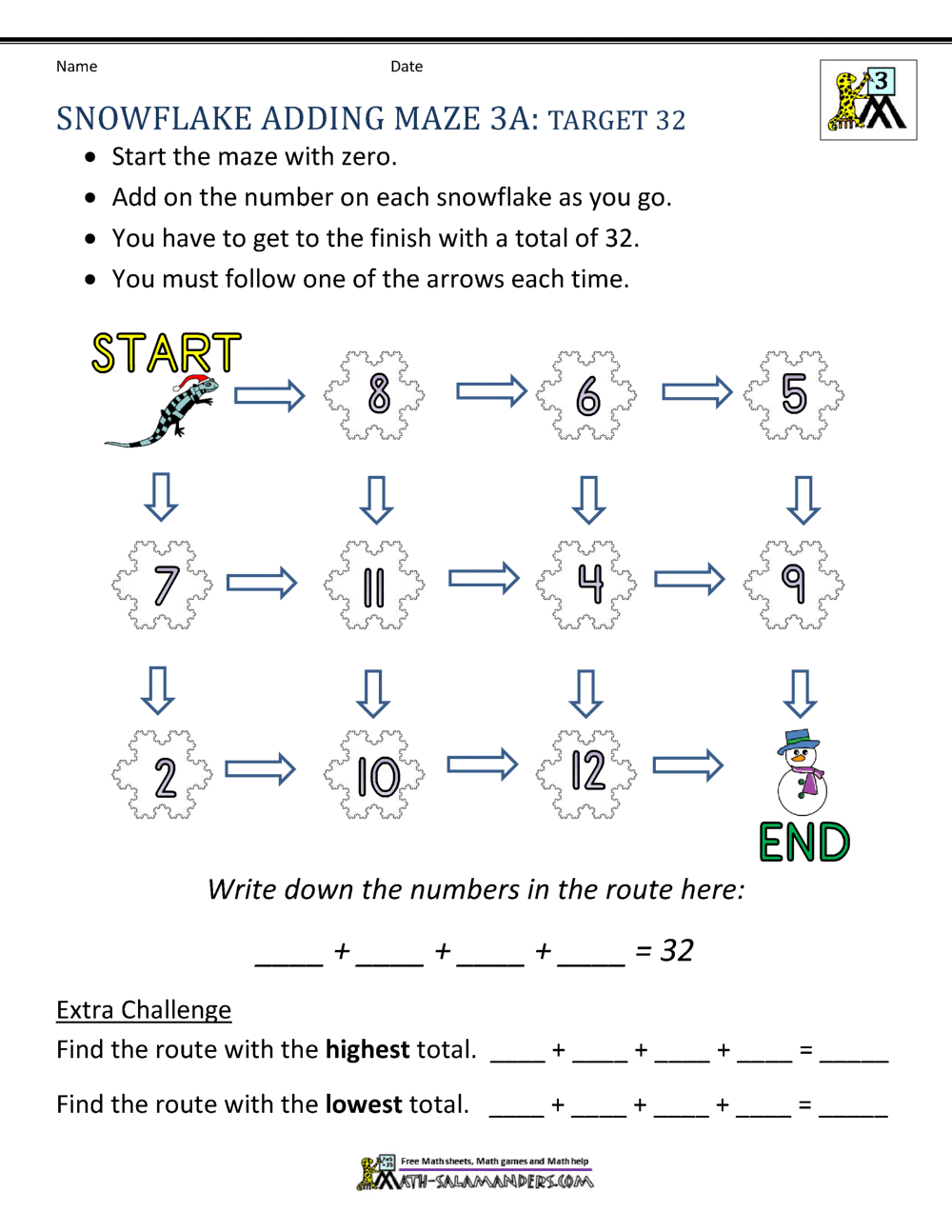 3rd Grade Christmas Math Worksheets