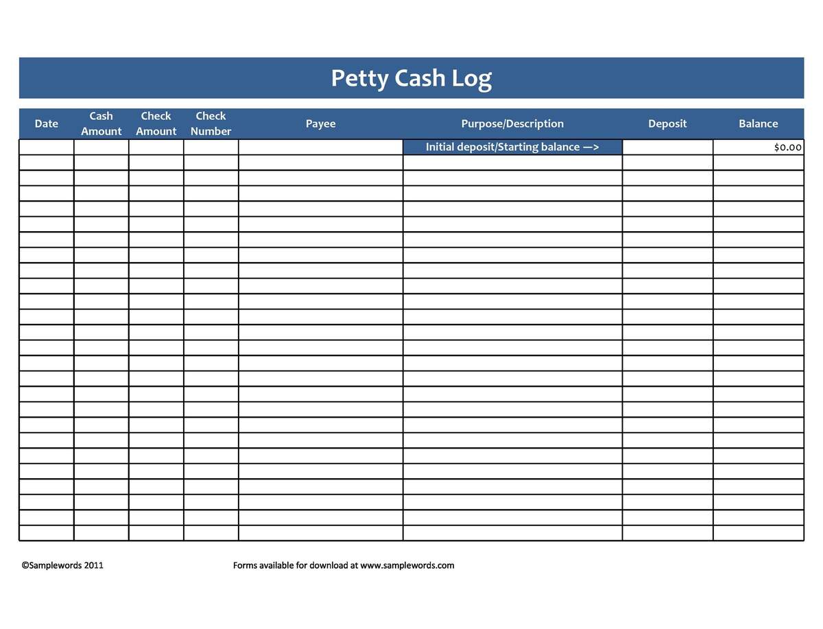 40 Petty Cash Log Templates Forms Excel PDF Word TemplateLab 40 Petty Cash Log Templates Forms Excel PDF Word TemplateLab