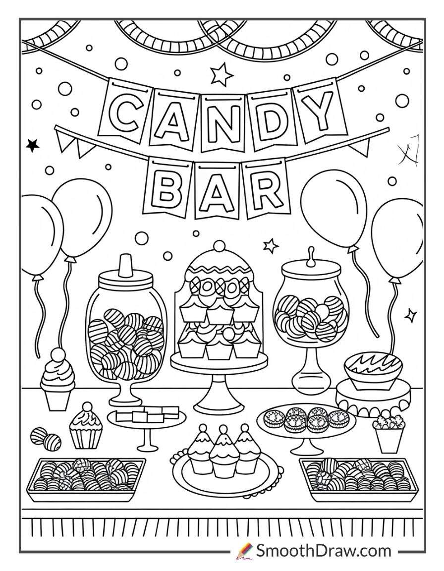 48 Candy Coloring Pages PDF Printables Smooth Draw Free Printable Candy Coloring Pages