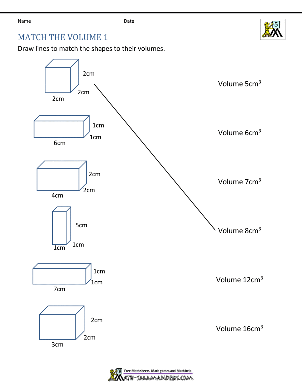 5th Grade Volume Worksheets