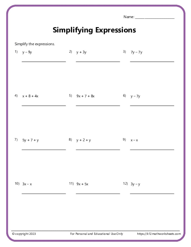 6th Grade Algebra Worksheets 6th Grade Order Of Operations Worksheets Worksheets Library