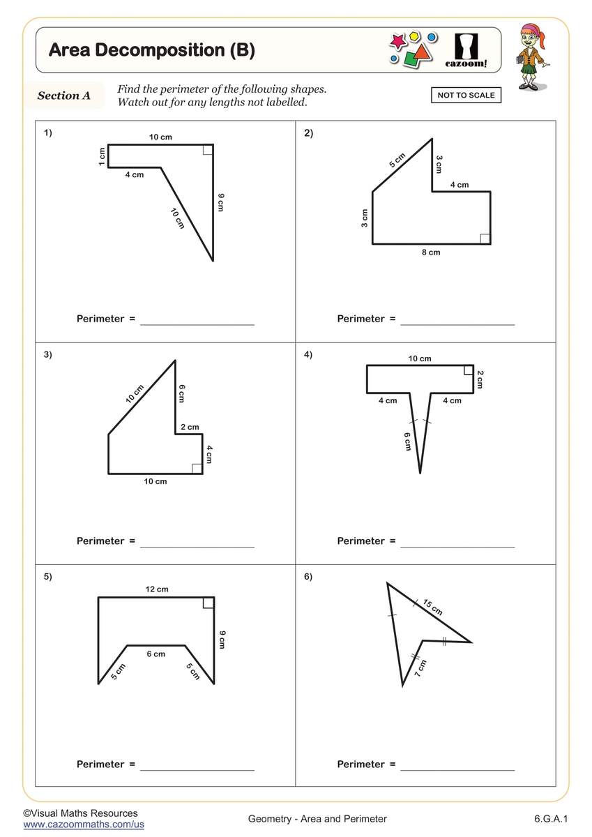 6th Grade Area And Perimeter Worksheets PDF Printable Worksheets Cazoom Math