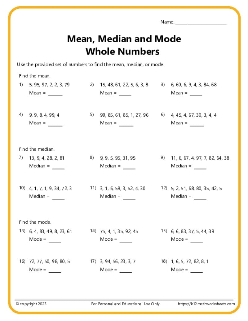 6th Grade Algebra Worksheets