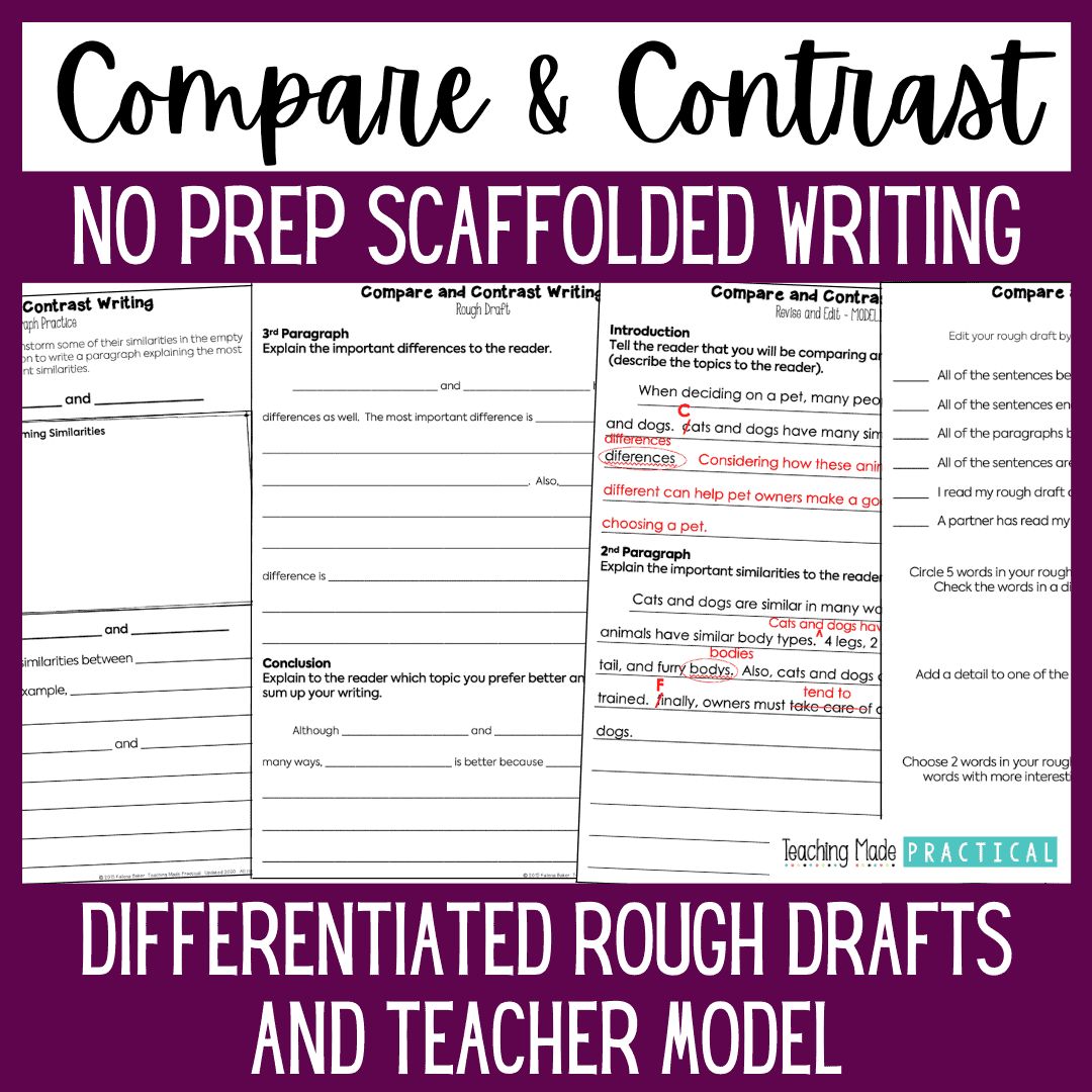 A Free Compare And Contrast Printable Teaching Made Practical
