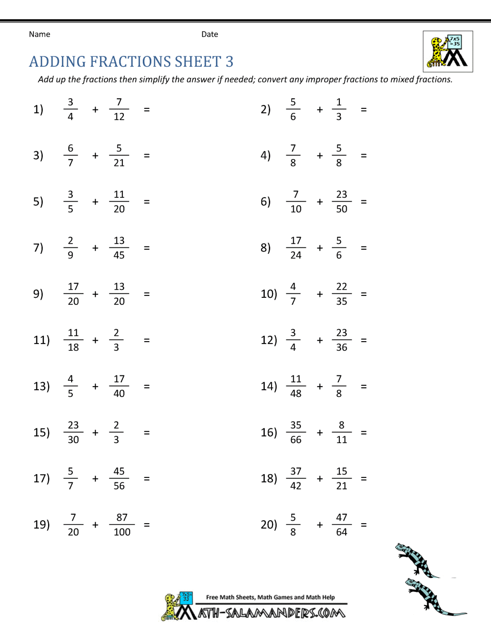 Adding Fractions Worksheets Adding Fractions Worksheets Same And Unlike Denominators Free Printables Lettering SVG Files Tools Apps