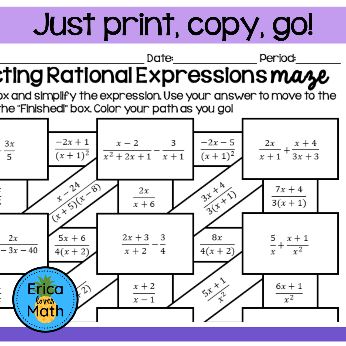 Adding Subtracting Rational Expressions Maze Worksheet Activity Made By Teachers Adding Subtracting Rational Expressions Maze Worksheet Activity Made By Teachers