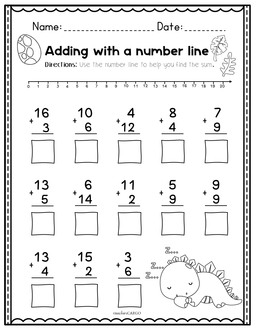 Addition And Subtraction Within 20 Printable Number Lines To 20 Made By Teachers Addition And Subtraction Number Range Up To 20 Math Worksheet For Kids Solve Examples And Write Developing Numeracy Skills Stock Vector Illustration Of Learning Count 253991092