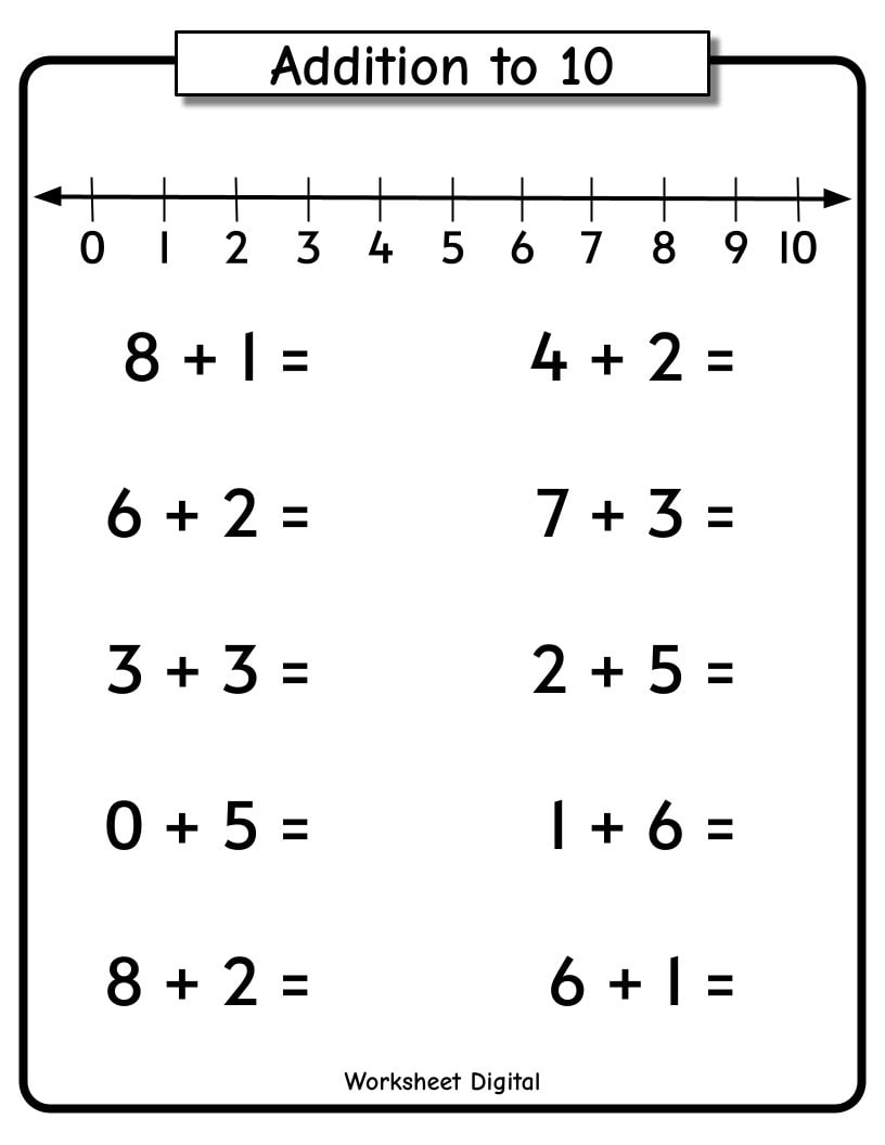 Addition To 10 Worksheets Number Line Preschool Kindergarten PDF Etsy Addition To 10 Worksheets Number Line Preschool Kindergarten PDF Etsy