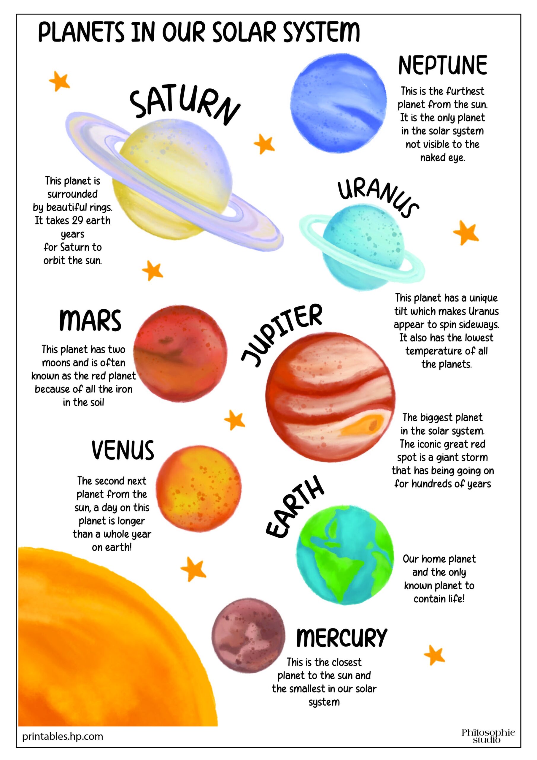 Advent Calendar Planets In Our Solar System Printables Free Coloring Pages Learning Worksheets HP Official Site