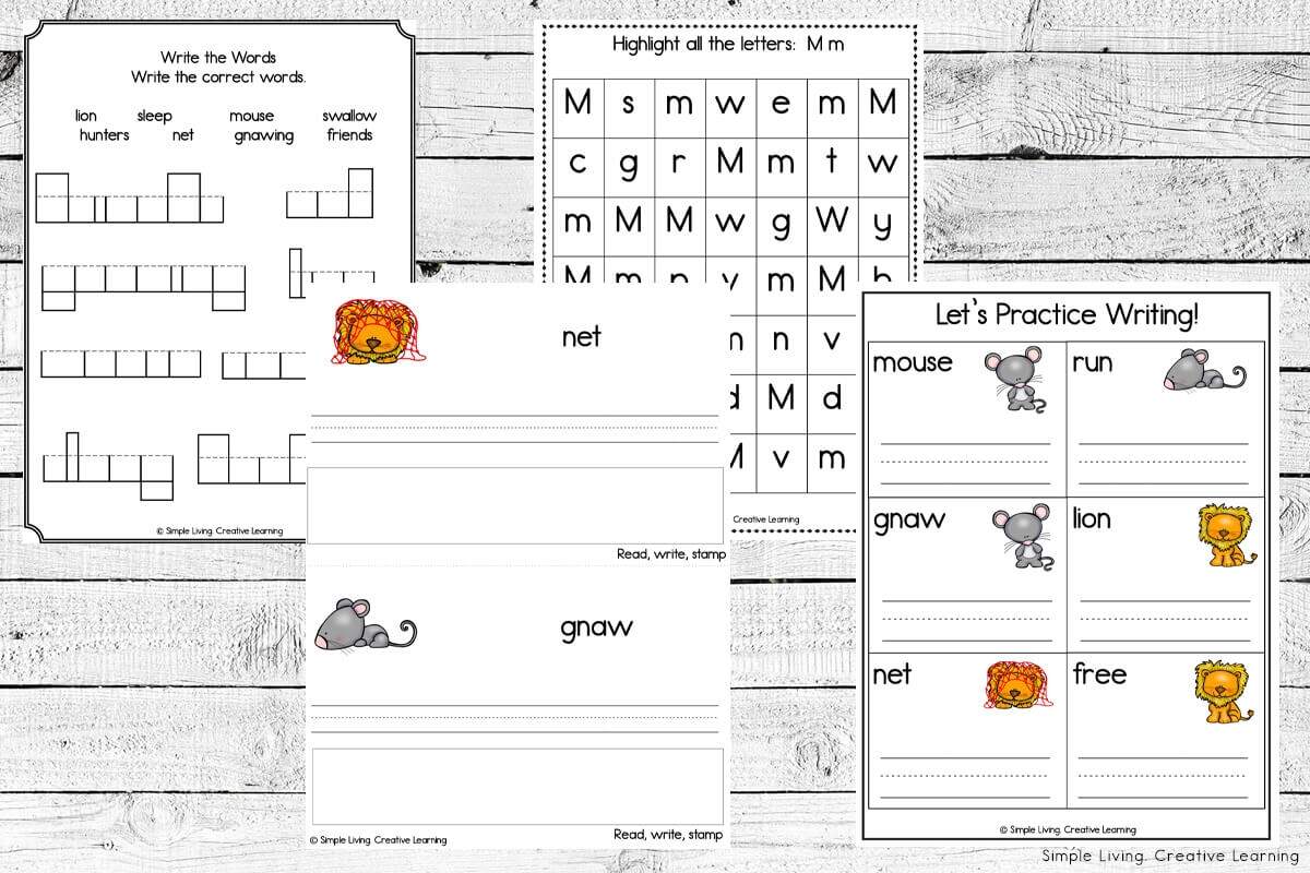 Aesop S Fables Printables The Lion And The Mouse Simple Living Creative Learning