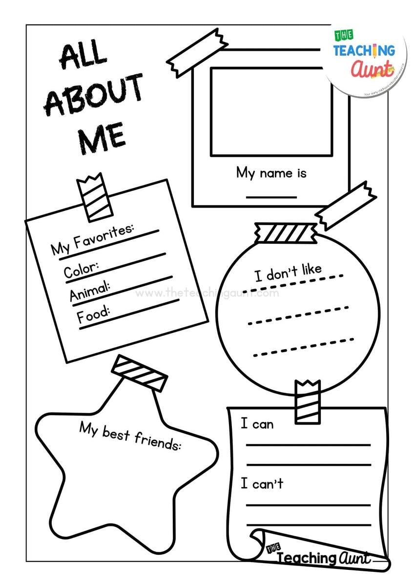 All About Me Worksheets Free Printable The Teaching Aunt