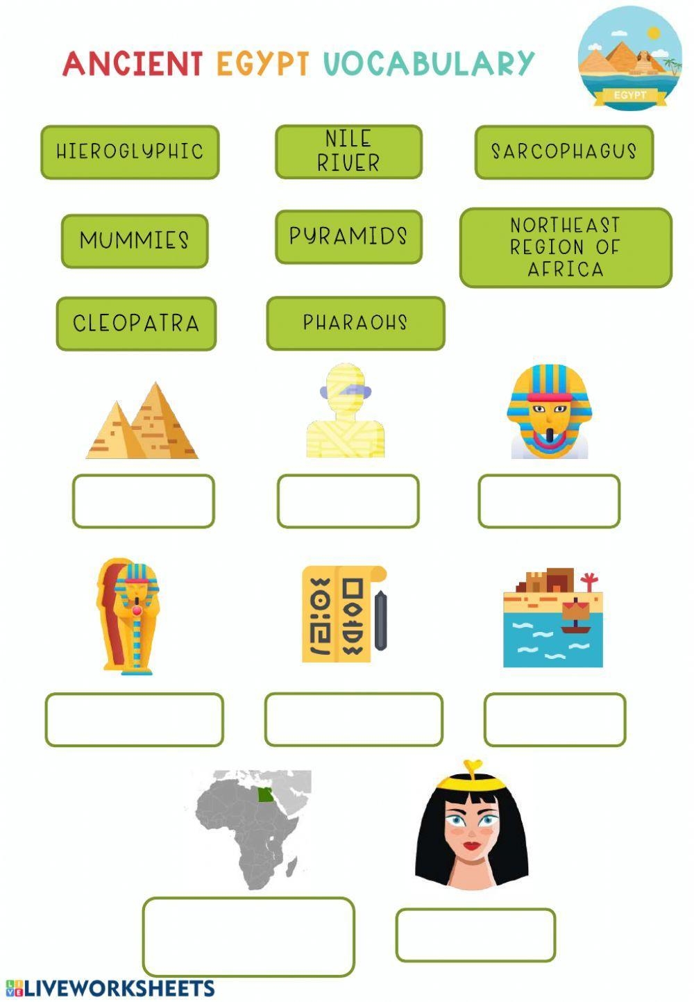 Ancient Egypt Exercise Worksheets Library