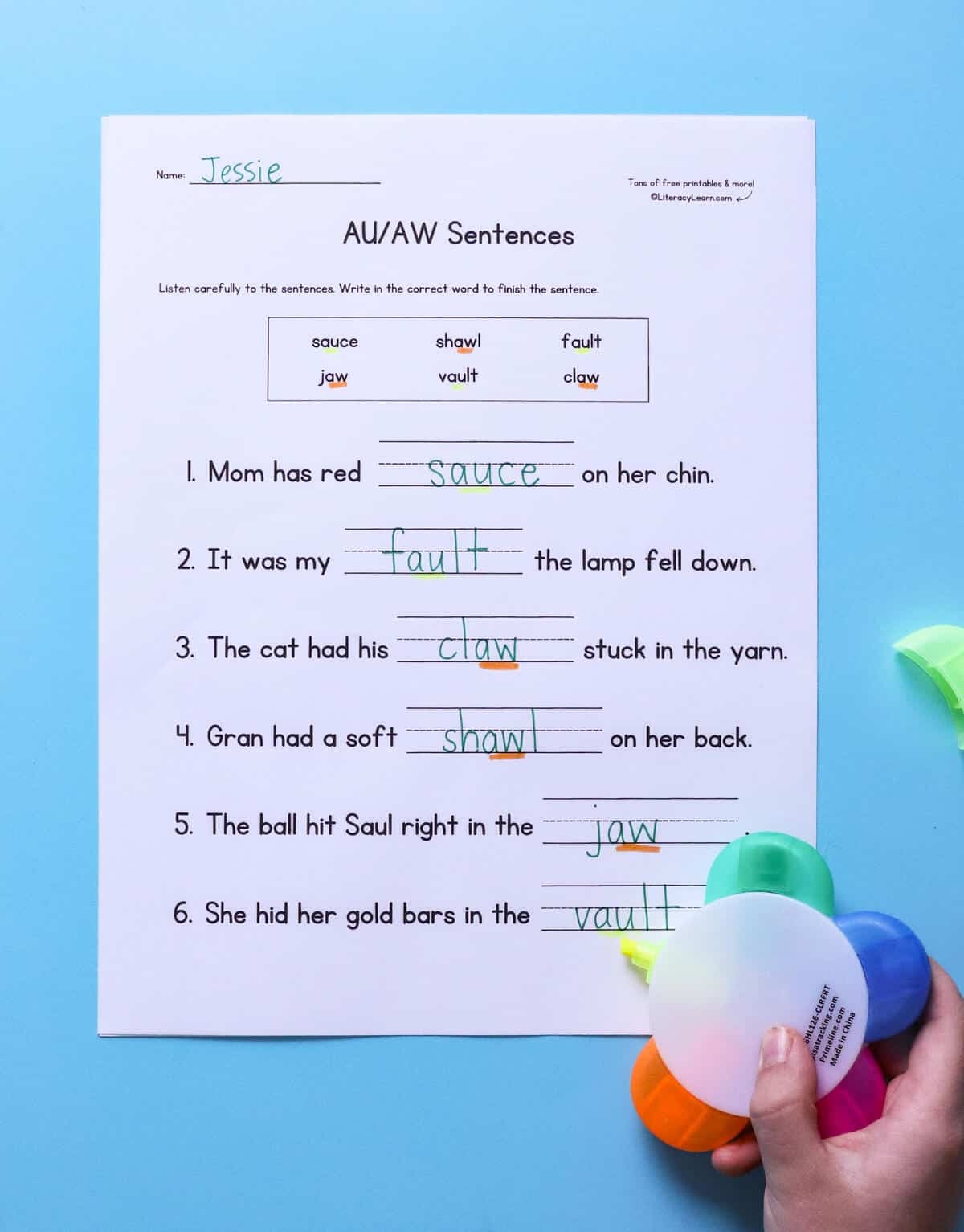 Phonics Unit 6 Activity Diphthong Au Aw Worksheet ClassMonitor
