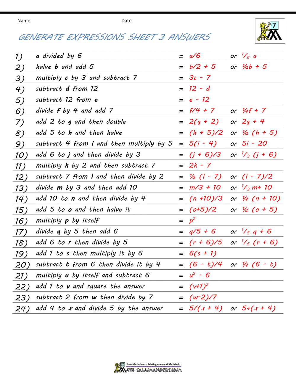 Algebra 1 Worksheets Easy Hard Science