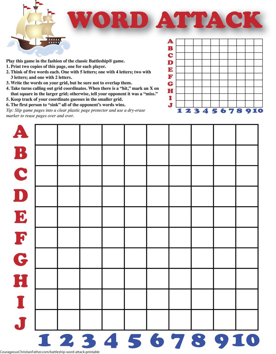 Battleship Word Attack Printable Courageous Christian Father Word Attack Phonics And Decoding For Older Students Made By Teachers