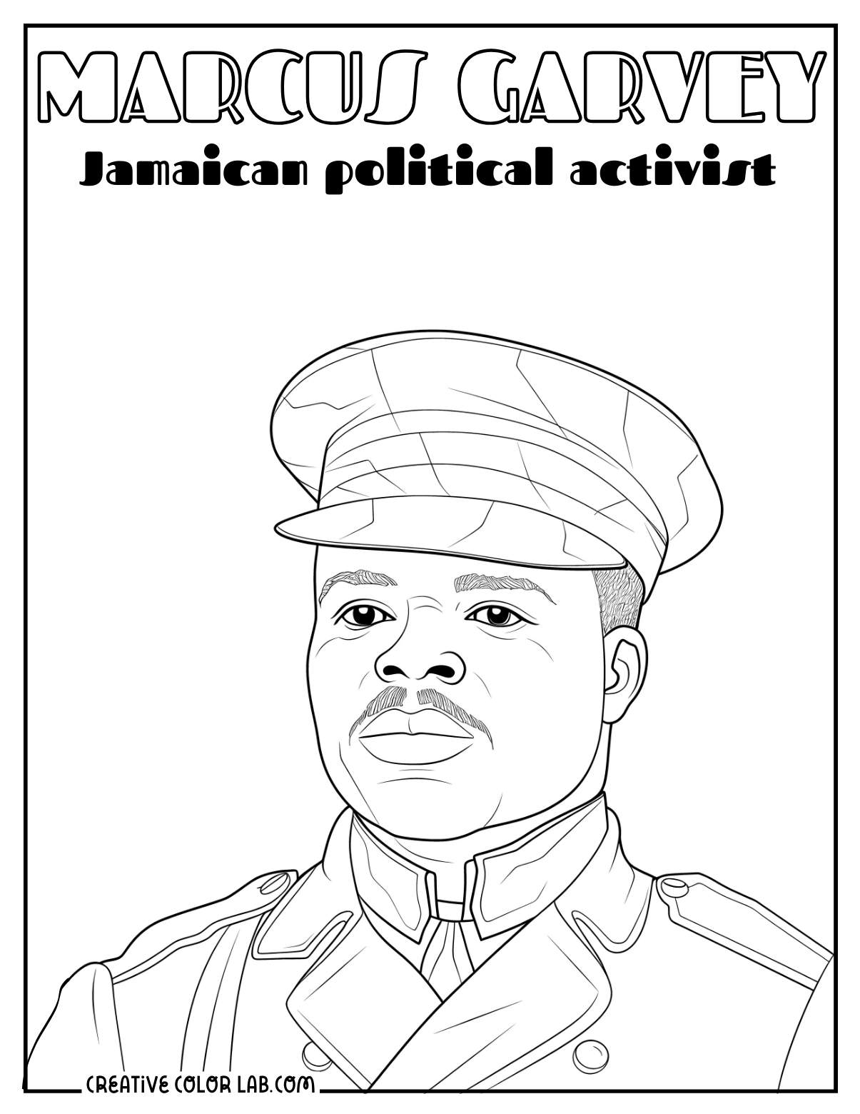 Black History Month Marcus Garvey B W By Aliyah Printables Free Coloring Pages Learning Worksheets HP Official Site