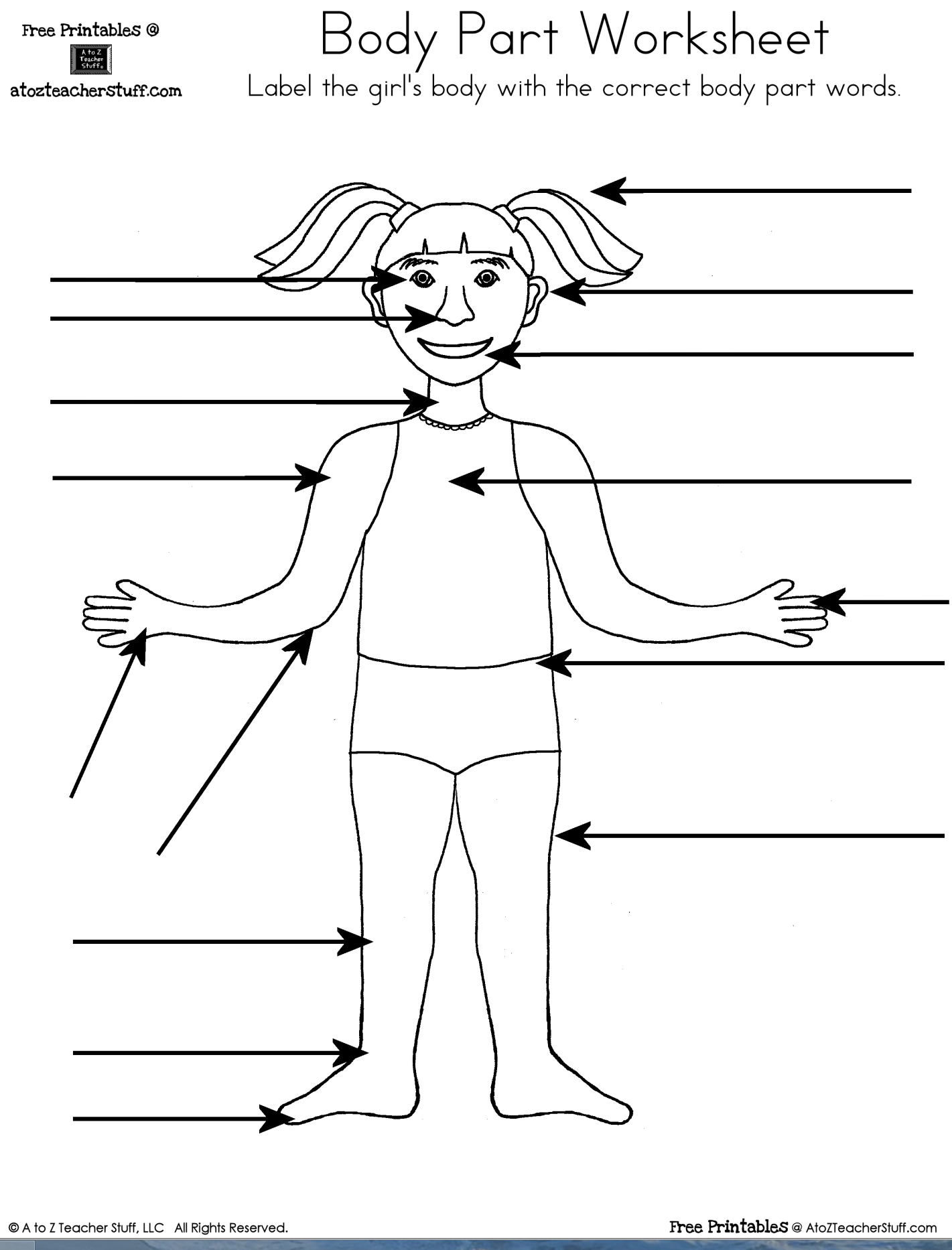 Body Part Worksheet Boy And Girl A To Z Teacher Stuff Parts Of The Body Free Worksheet SKOOLGO