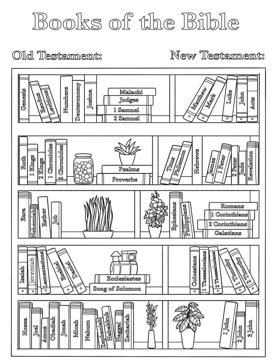 Books Of The Bible Coloring Page Printable Etsy Books Of The Bible Superstar Worksheets