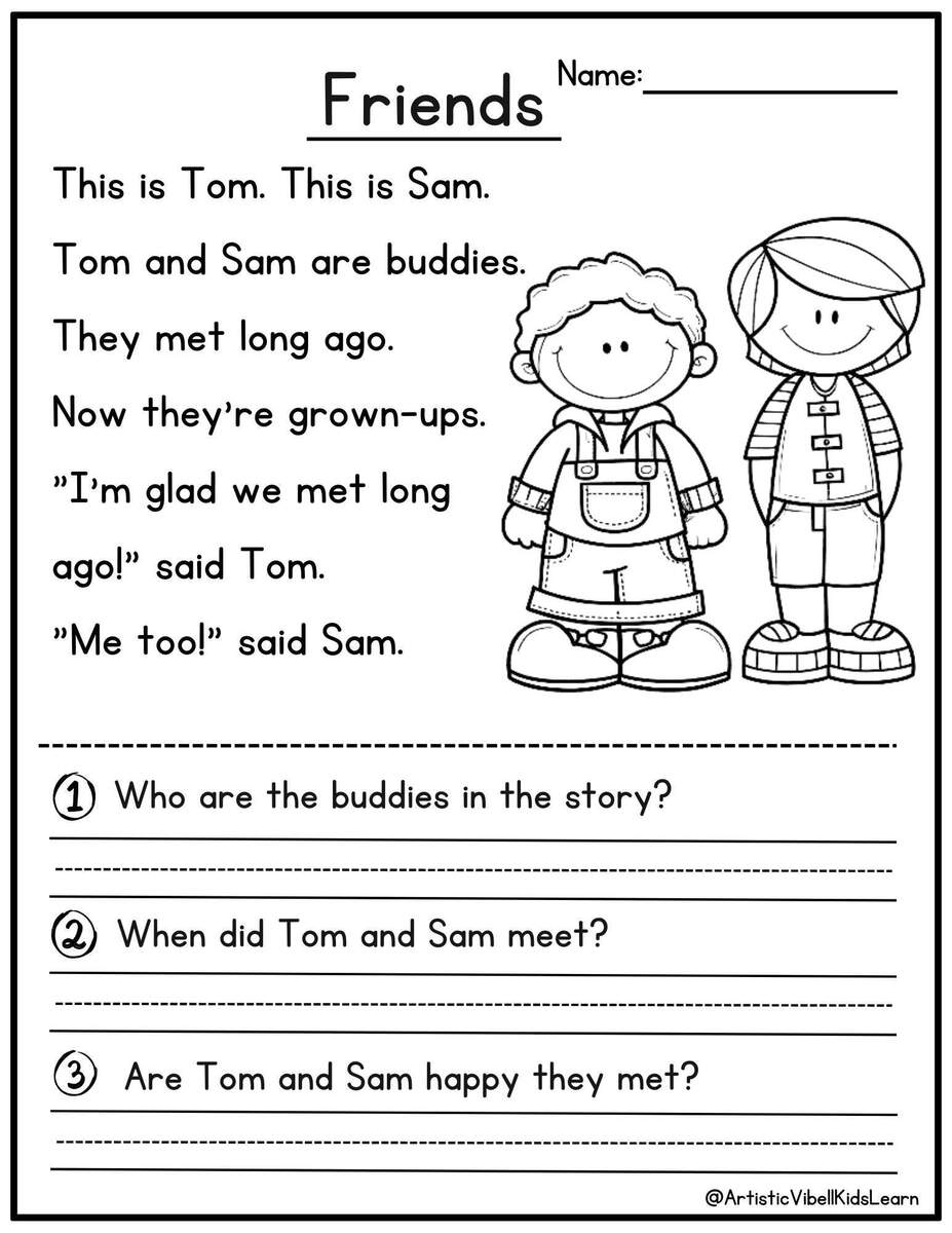 9 First Grade Reading Comprehension Worksheets Free PDF At Worksheets Library