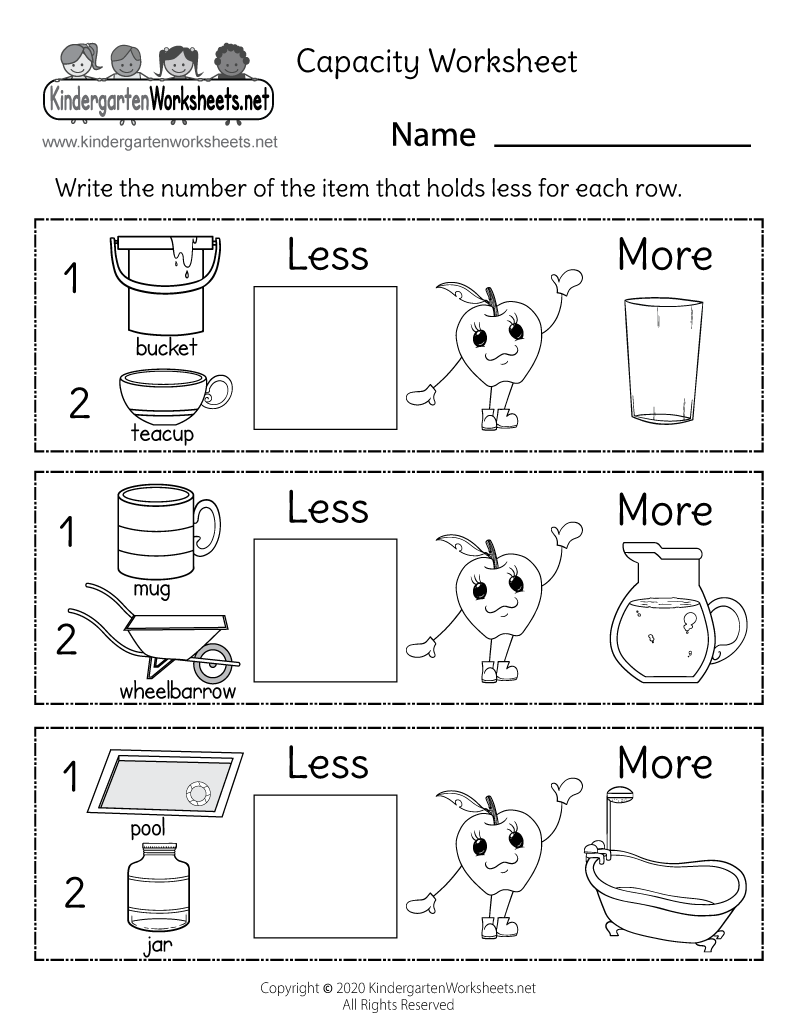 Capacity Worksheet Free Printable Digital PDF Weight Measurement Worksheet Free Printable Digital PDF