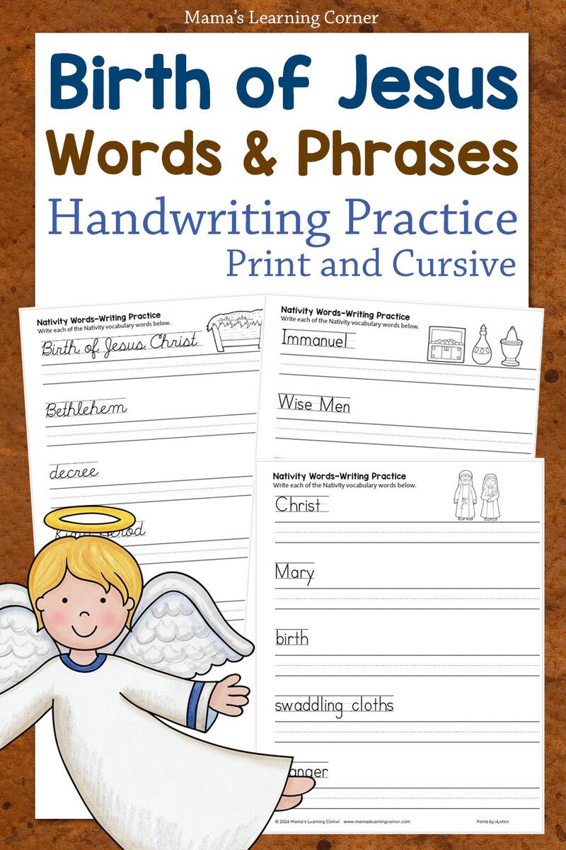 Christmas Nativity Vocabulary Words Handwriting Worksheets Mamas Learning Corner Christmas Nativity Vocabulary Words Handwriting Worksheets Mamas Learning Corner