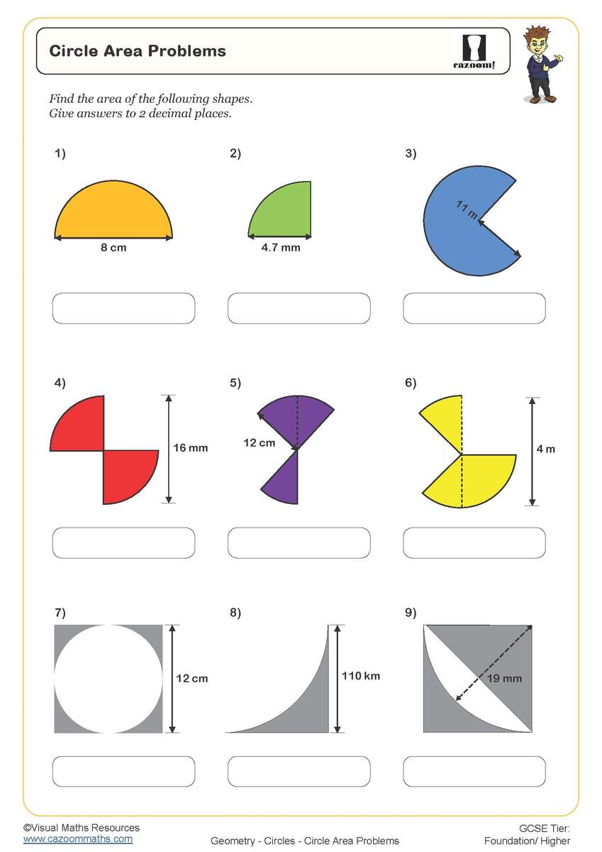 Area And Circumference Of Circles Worksheet 7th Grade PDF Worksheets Cazoom Math