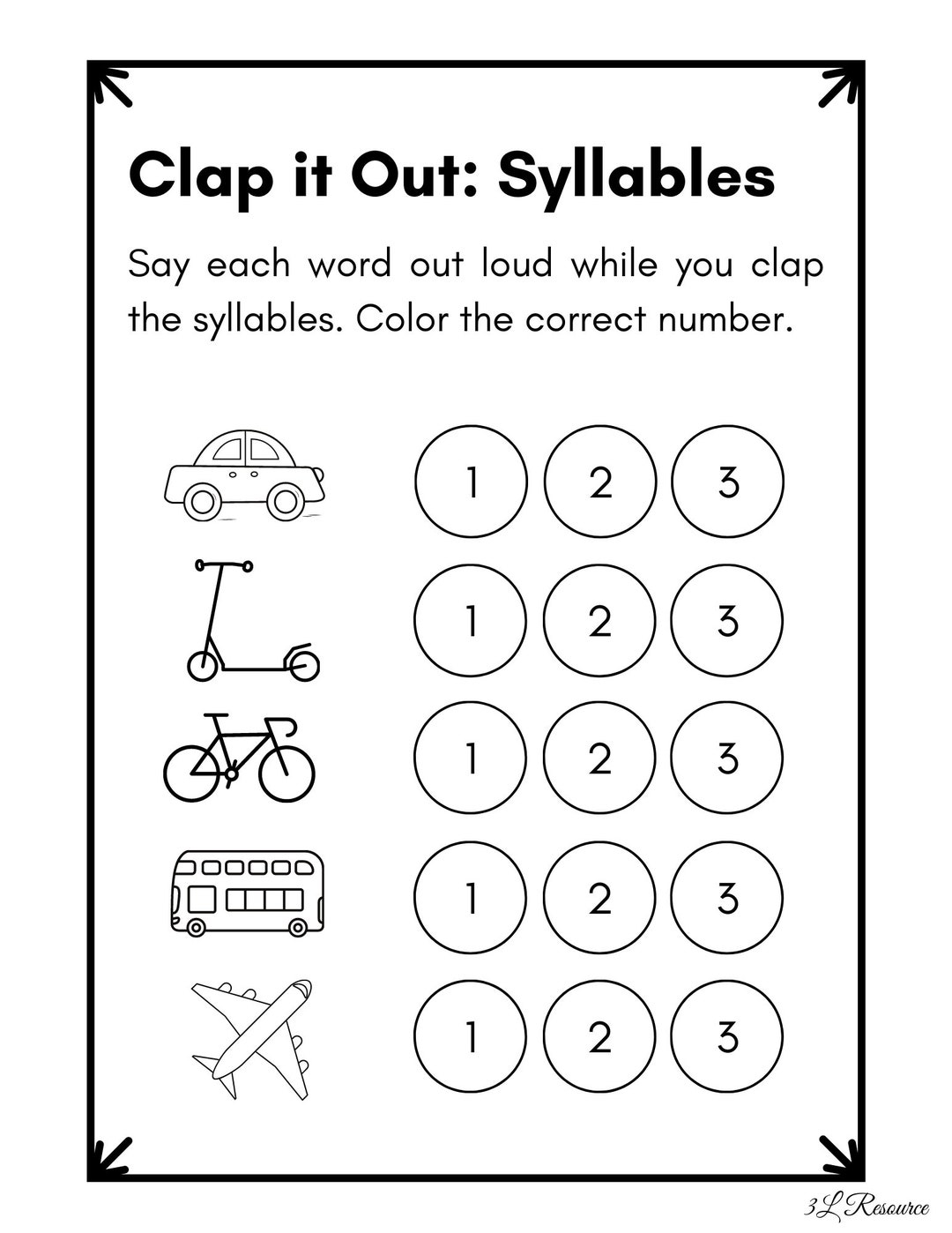 Clap It Out Syllables Worksheet Kindergarten Preschool Etsy Clap It Out Syllables Worksheet Kindergarten Preschool Etsy