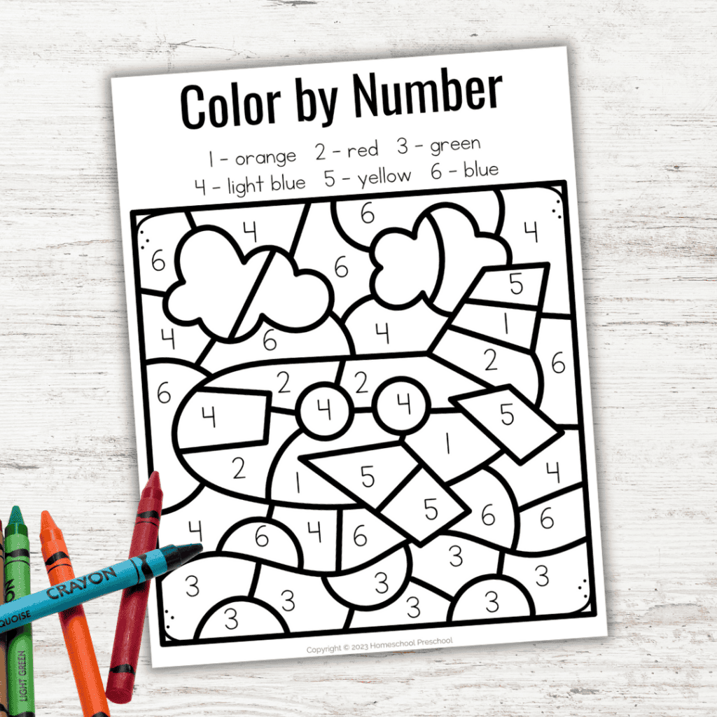 Color By Number Airplane Worksheet For Preschoolers Color By Number Airplane Worksheet For Preschoolers