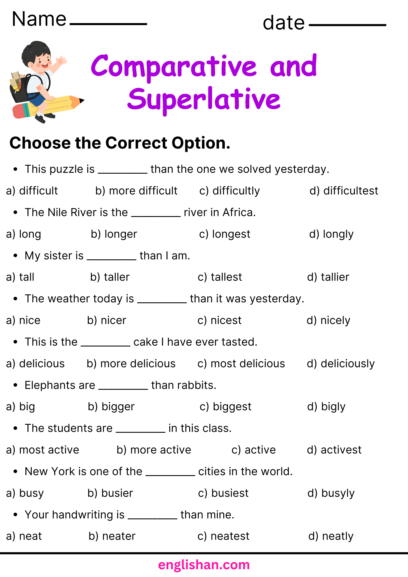 Adjectives That Compare Er Est More Most Outer Space Theme Grades 3 4 Made By Teachers