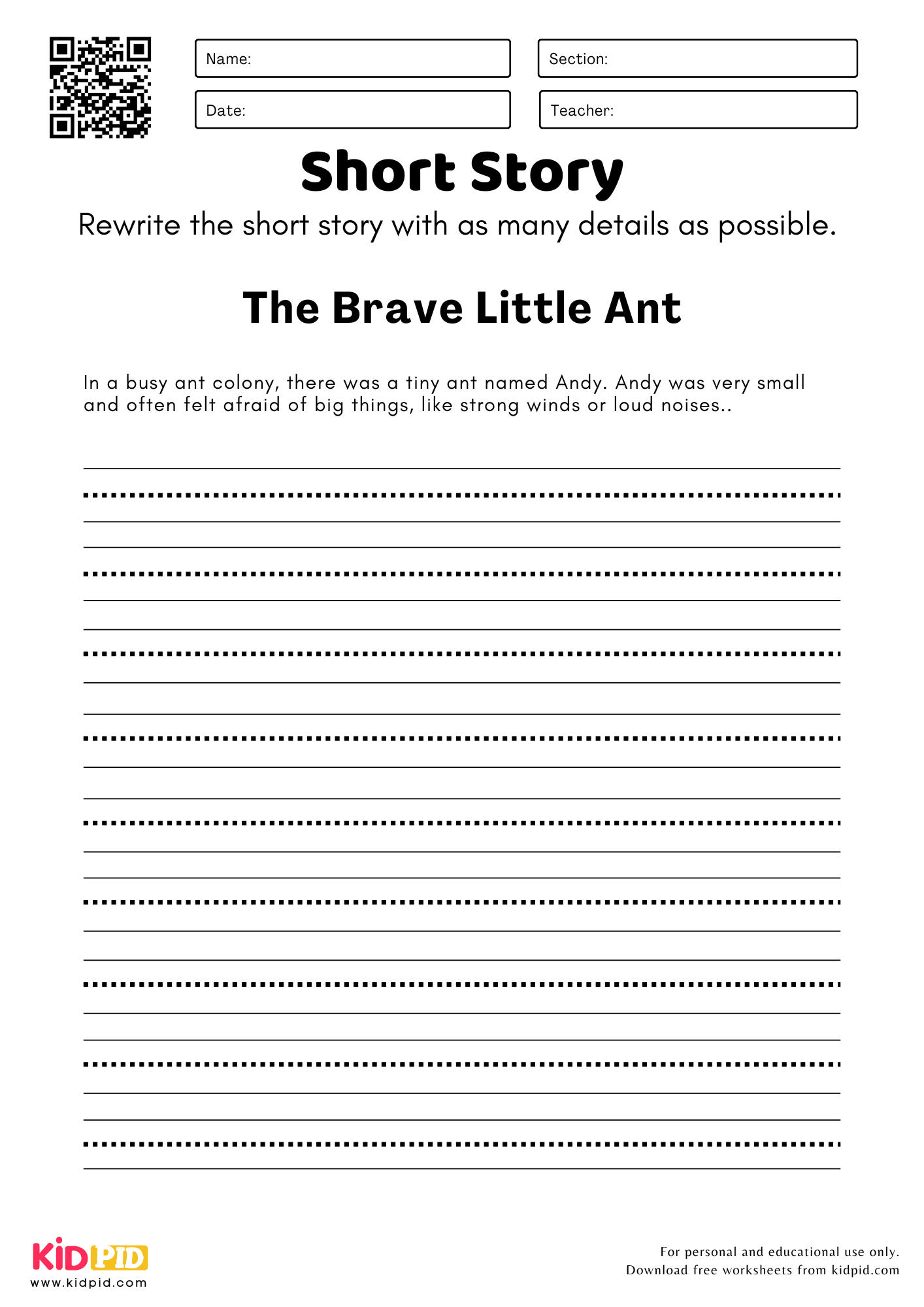 Complete The Short Story Worksheet For Grade 2 Kidpid