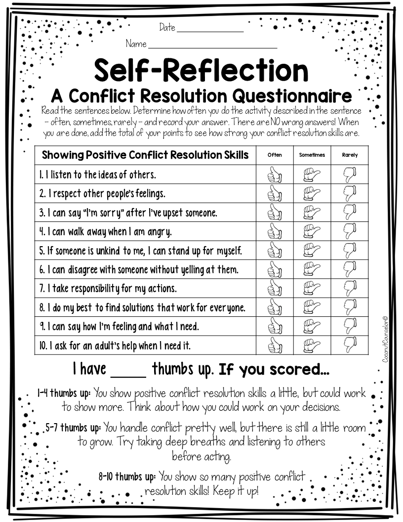 Conflict Resolution Worksheets Made By Teachers Conflict Resolution Worksheets