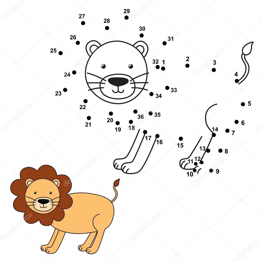 Connect The Dots To Draw The Cute Lion And Color It Educational Numbers And Coloring Game Stock Vector By JuliyaS 96771074 Connect The Dots To Draw The Cute Lion And Color It Educational Numbers And Coloring Game Stock Vector By JuliyaS 96771074