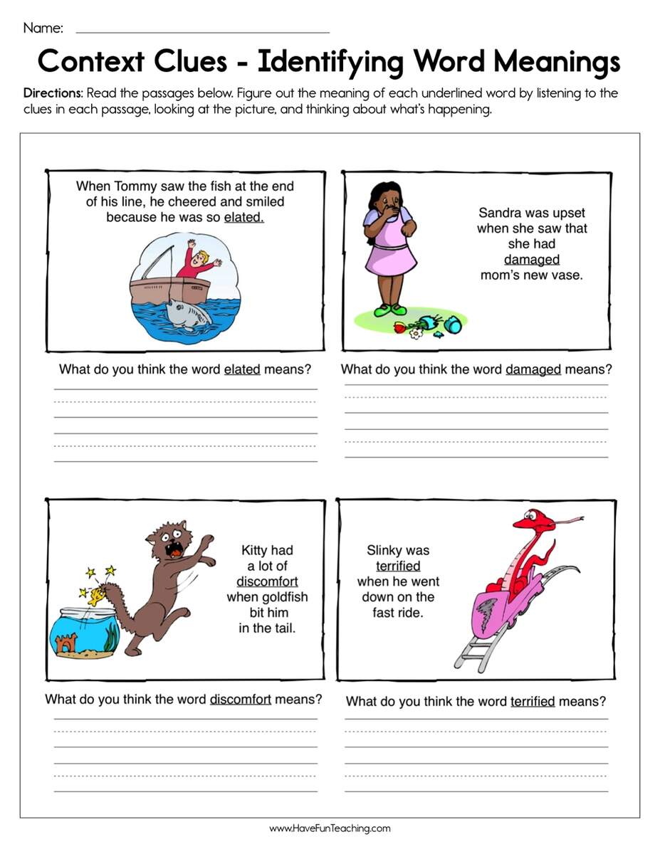 Context Clues Identifying Word Meaning Worksheet Have Fun Teaching Context Clues Identifying Word Meaning Worksheet Have Fun Teaching