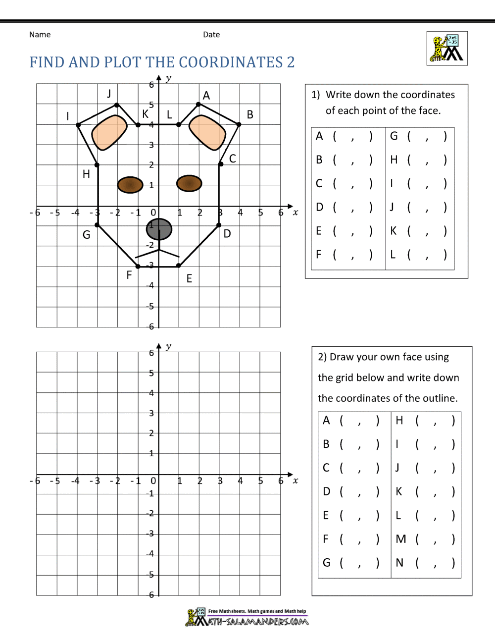Coordinate Plane Worksheets 4 Quadrants Coordinate Worksheets