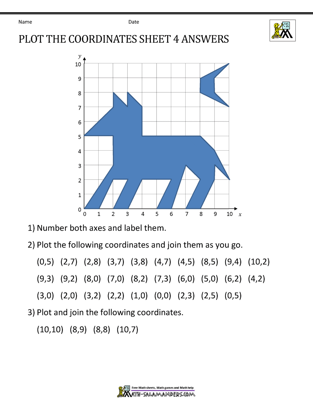Coordinate Worksheets
