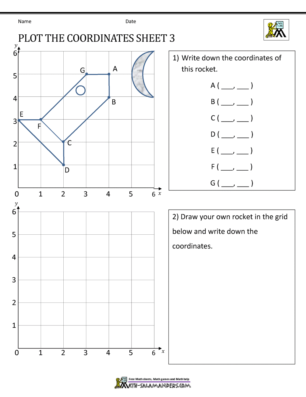 Coordinate Worksheets Coordinate Worksheets