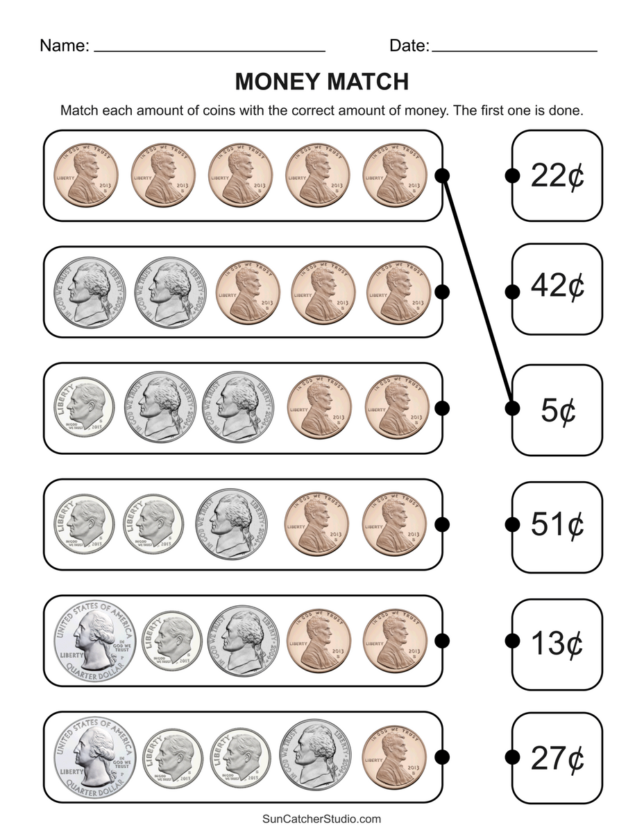 Printable Money Worksheets To 10